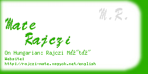 mate rajczi business card